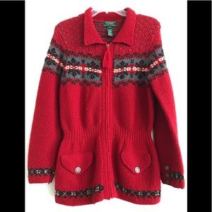 Ralph Lauren Wool Sweater Red Jacket
